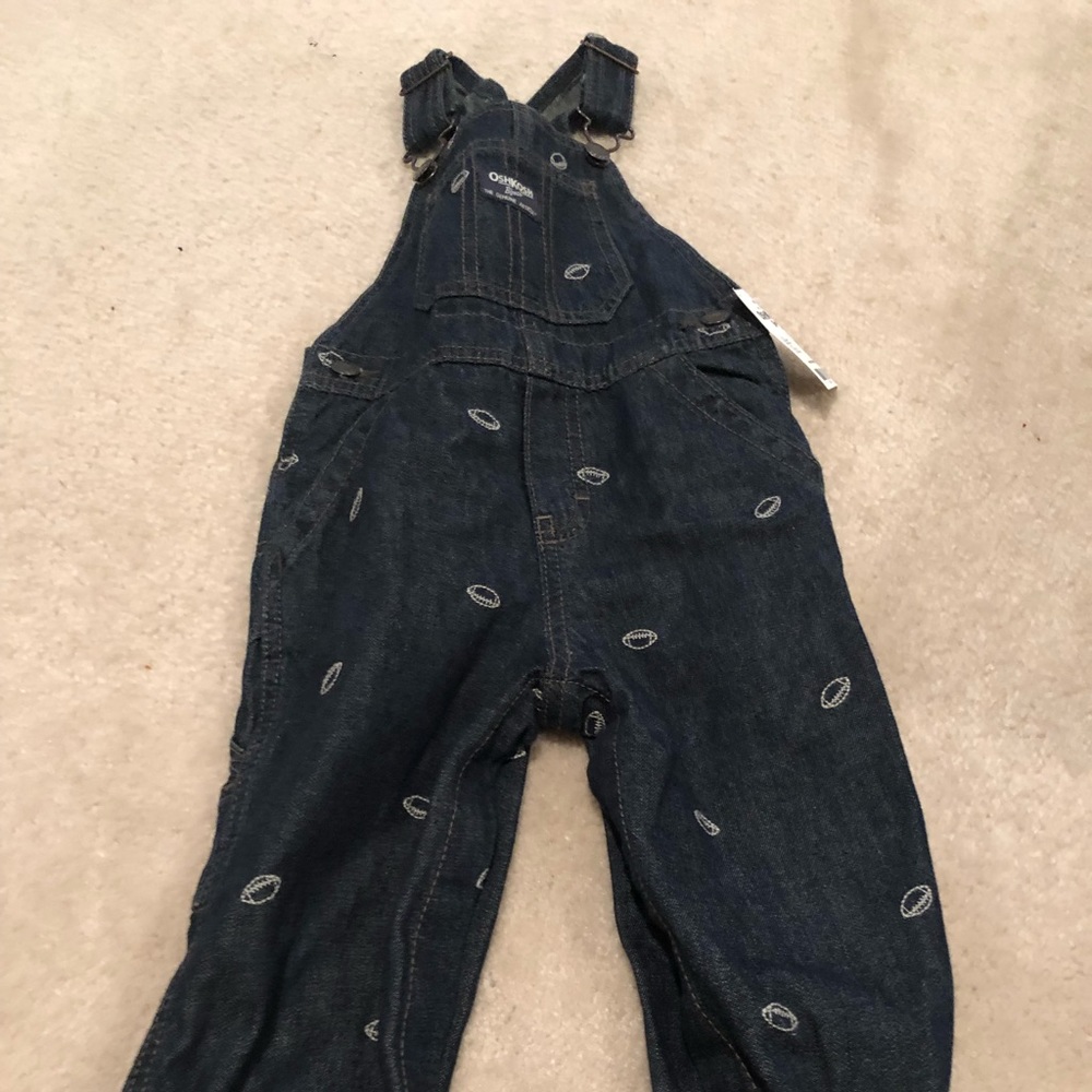 Osh Kosh B’Gosh Football Print Overalls 24mo *NWT*
